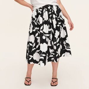 Women's Classic Rose Volume Midi Skirt - kate spad Black/Cream